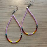 Long Beaded Loop Earrings