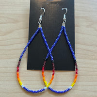 Long Beaded Loop Earrings