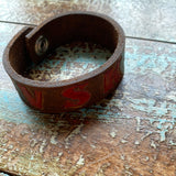 "Mvskoke" Hand Tooled Leather Bracelet