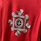 Woodpecker/ Looped Square Tee in Red