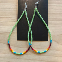 Long Beaded Loop Earrings