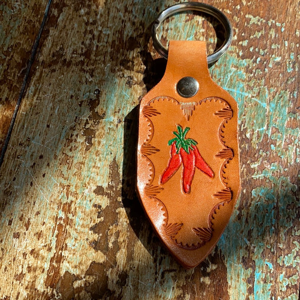 Hand Tooled Leather Key Fob