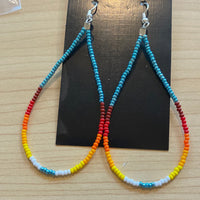 Long Beaded Loop Earrings