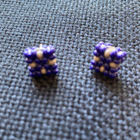 Beaded Square Stud Earrings