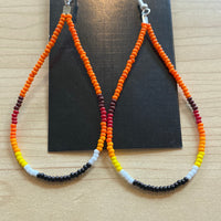 Long Beaded Loop Earrings