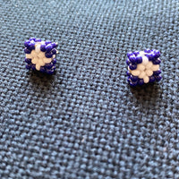 Beaded Square Stud Earrings