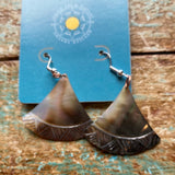 Carved Black Lip Shell Earrings