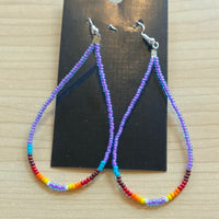 Long Beaded Loop Earrings