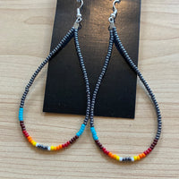 Long Beaded Loop Earrings