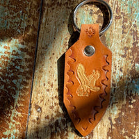 Hand Tooled Leather Key Fob