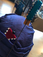 Turban - Purple with feathers & pin