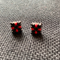 Beaded Square Stud Earrings