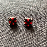 Beaded Square Stud Earrings