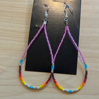 Long Beaded Loop Earrings
