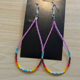 Long Beaded Loop Earrings