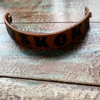 "Mvskoke" Hand Tooled Leather Bracelet