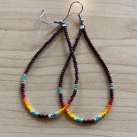 Long Beaded Loop Earrings