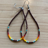 Long Beaded Loop Earrings