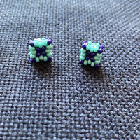 Beaded Square Stud Earrings