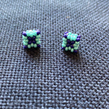 Beaded Square Stud Earrings