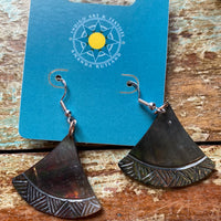 Carved Black Lip Shell Earrings