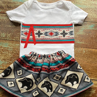Onesie with skirt &/or bib (Various colors/sizes)