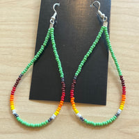 Long Beaded Loop Earrings