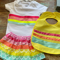 Infant Onsie with Ribbon Skirt &/or bib