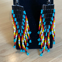 Long Beaded Dangle Earrings