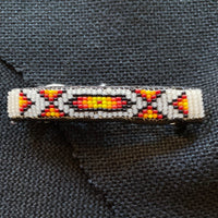Small Black, White, Fire Color Barrette