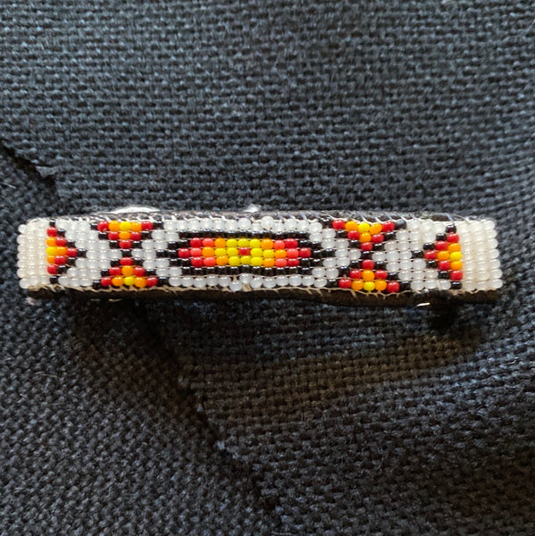 Small Black, White, Fire Color Barrette